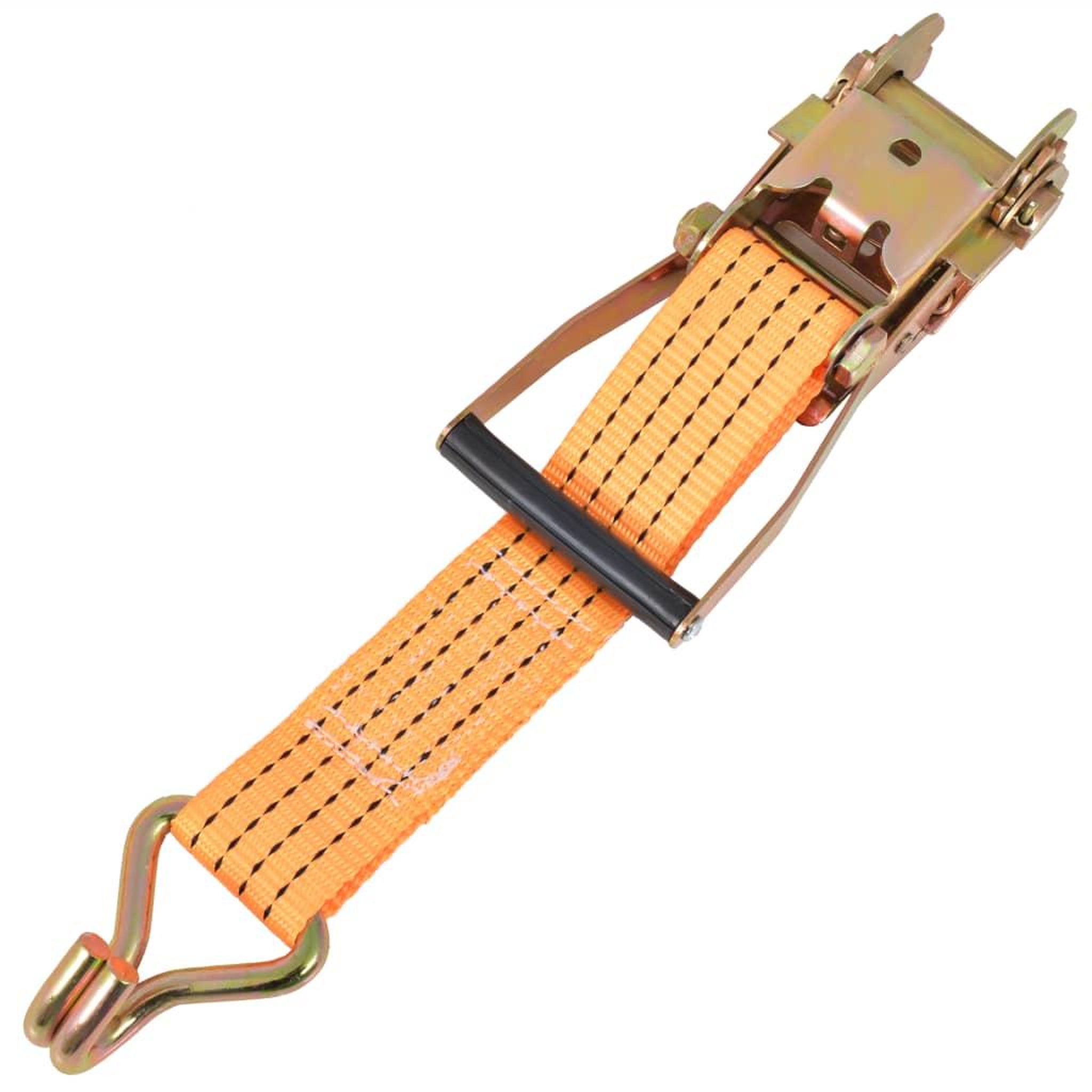 Voir la diapositive 4 : VIDAXL Sangle d'arrimage a cliquet 10 pcs 2 tonnes 8 m x 50 mm Orange