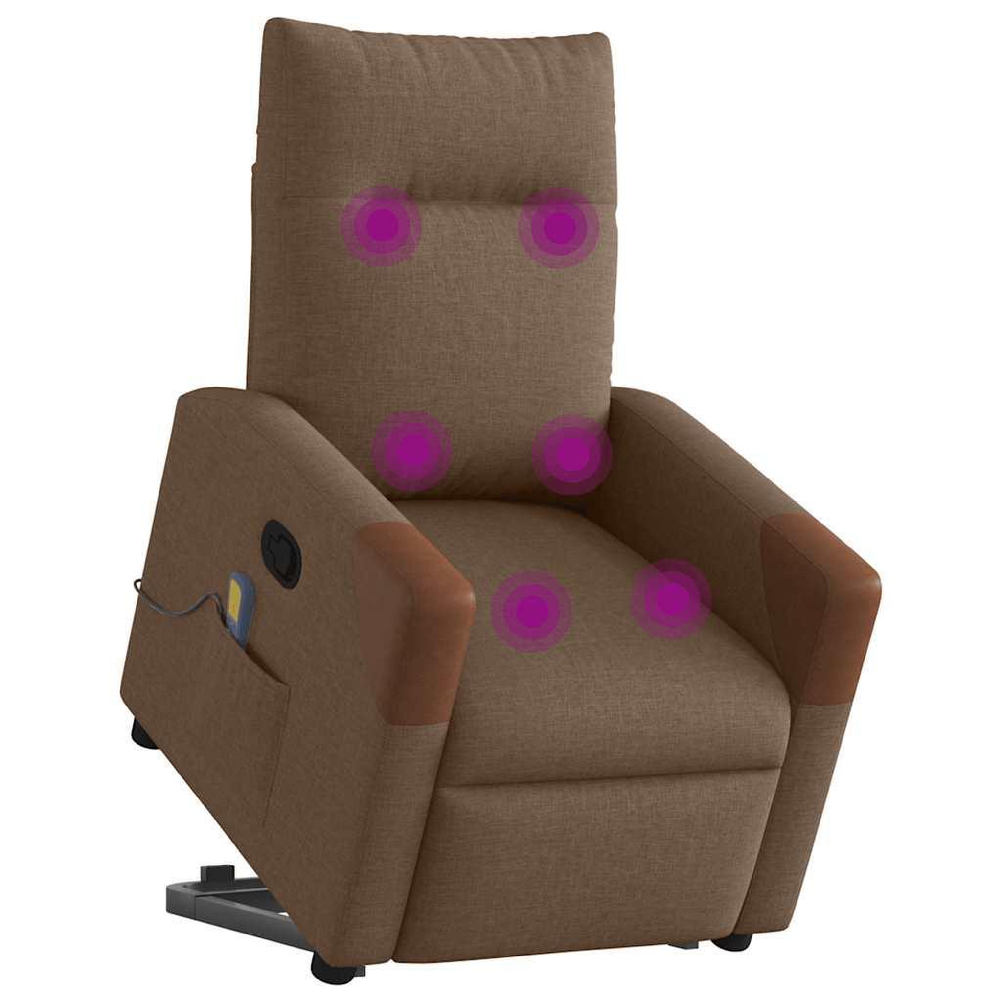 Voir la diapositive 3 : VIDAXL Fauteuil de massage inclinable Marron Tissu