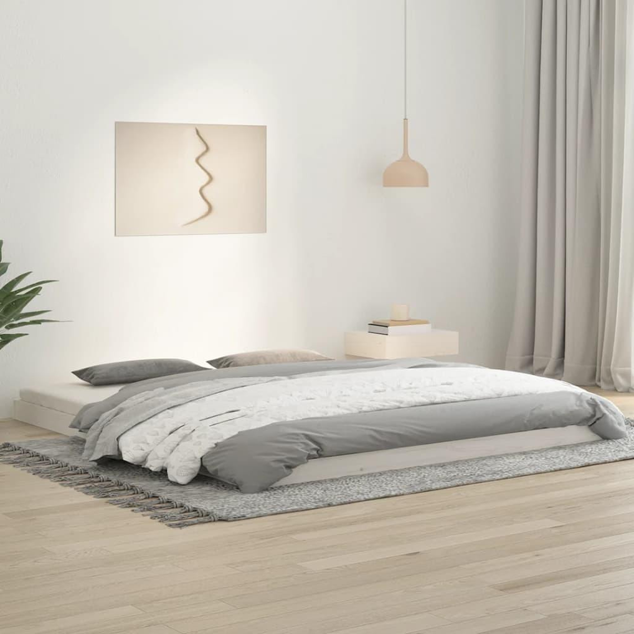 Voir la diapositive 1 : VIDAXL Cadre de lit sans matelas blanc 180x200 cm bois massif de pin