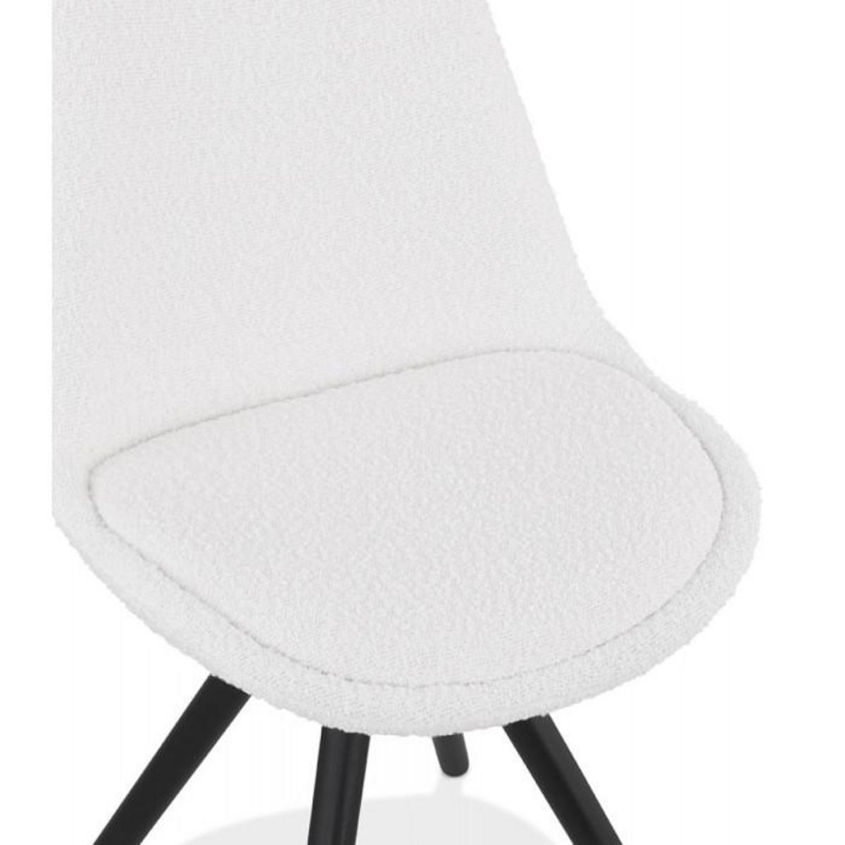Paris Prix Chaise Design en Tissu Bouclé  Alisa  82cm Blanc & Noir