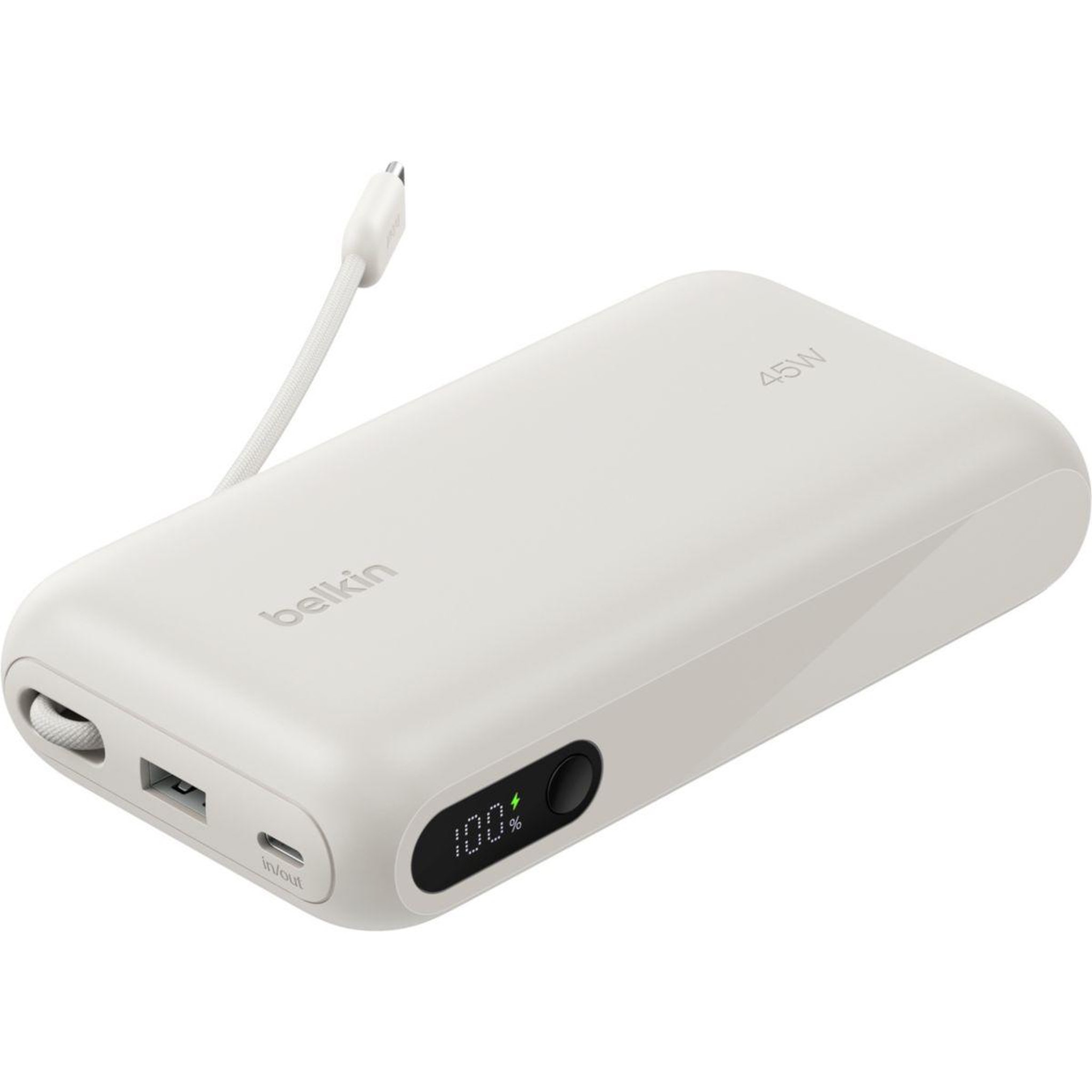 Belkin Batterie externe 20k 45w cable intégré sable