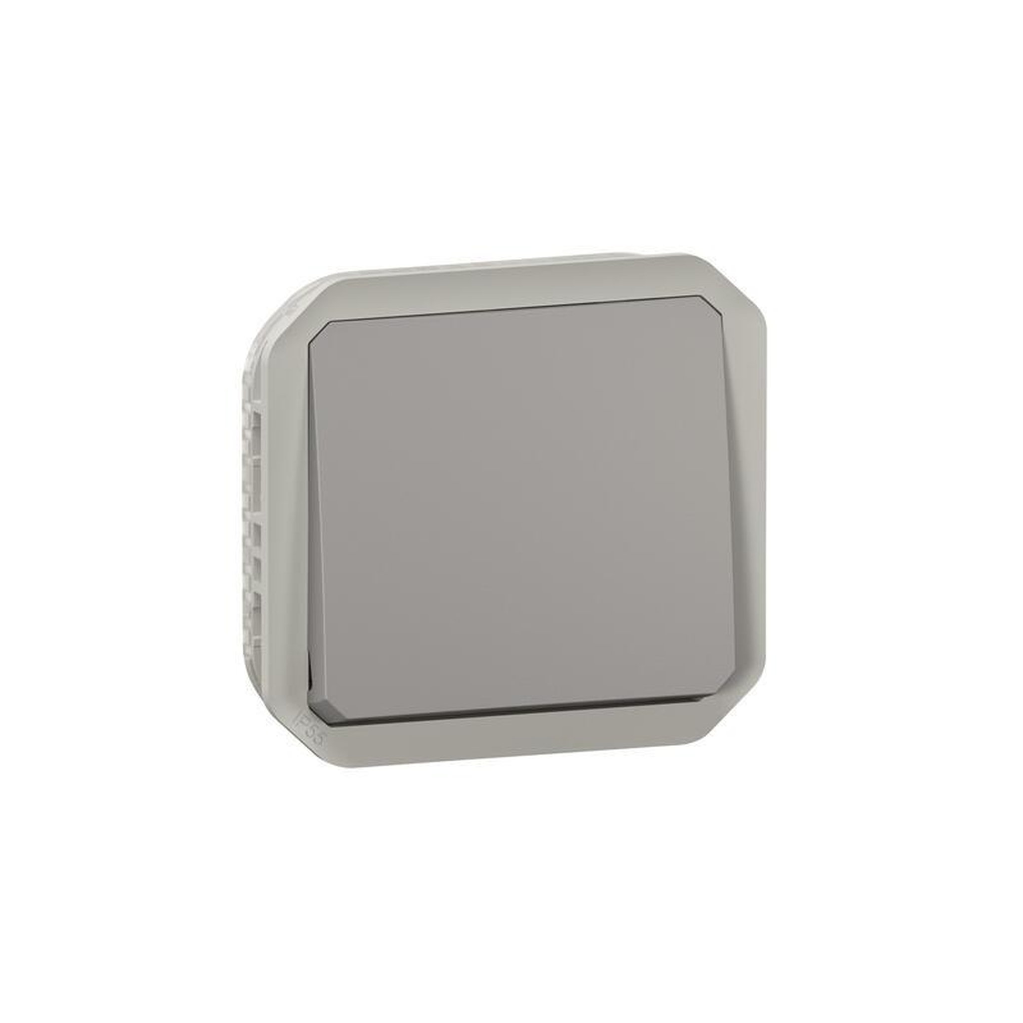 Voir la diapositive 3 : Legrand Poussoir NO étanche PLEXO 10 A avec enjoliveur finition gris (Boîte de 10) LEGRAND 069540L