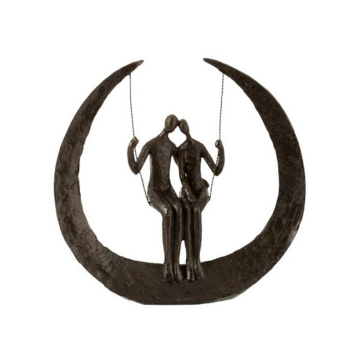 Paris Prix Statuette Déco  Couple Balançoire  30cm Marron