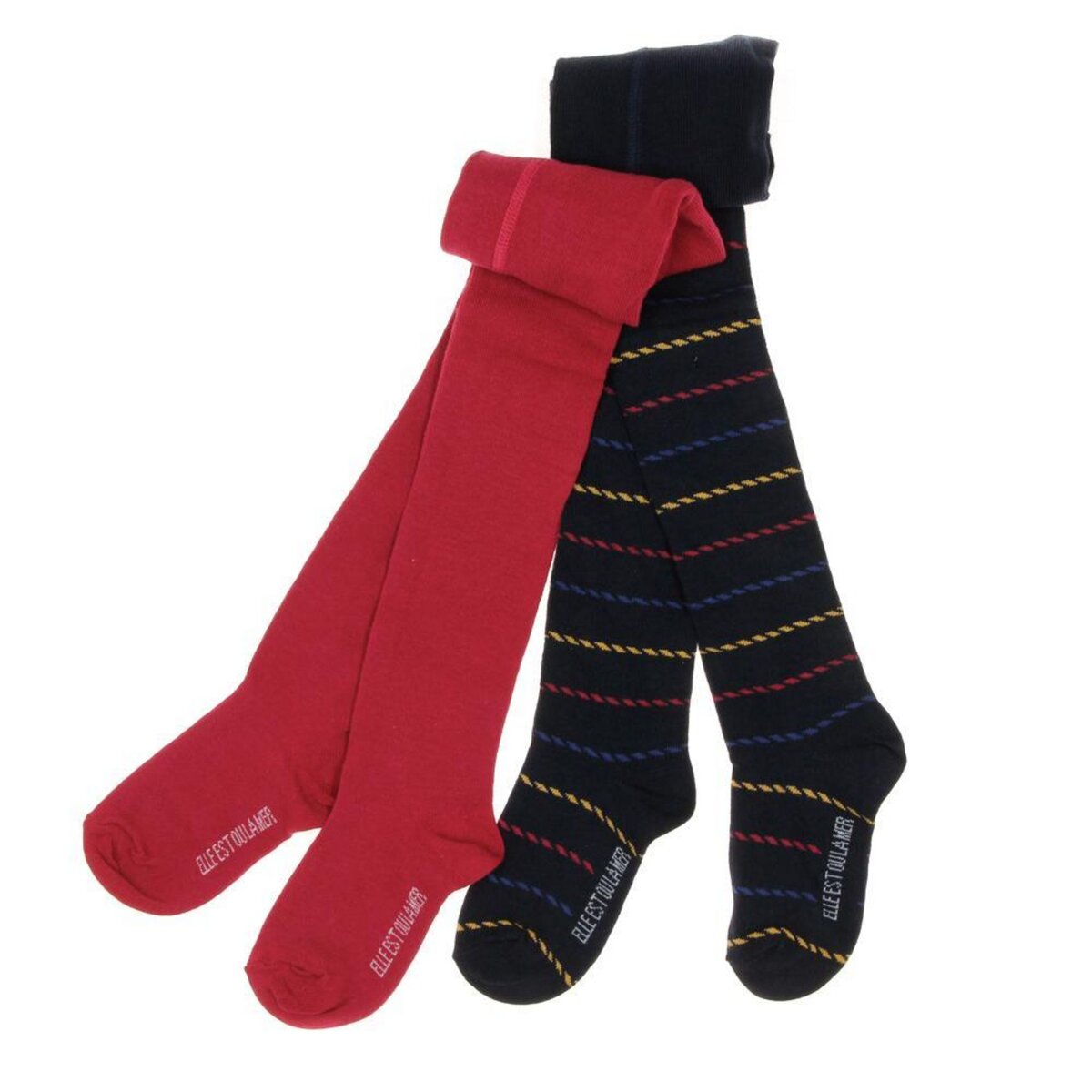 ELLE EST OU LA MER X2 Collants Marine/ Fille EOM Caline