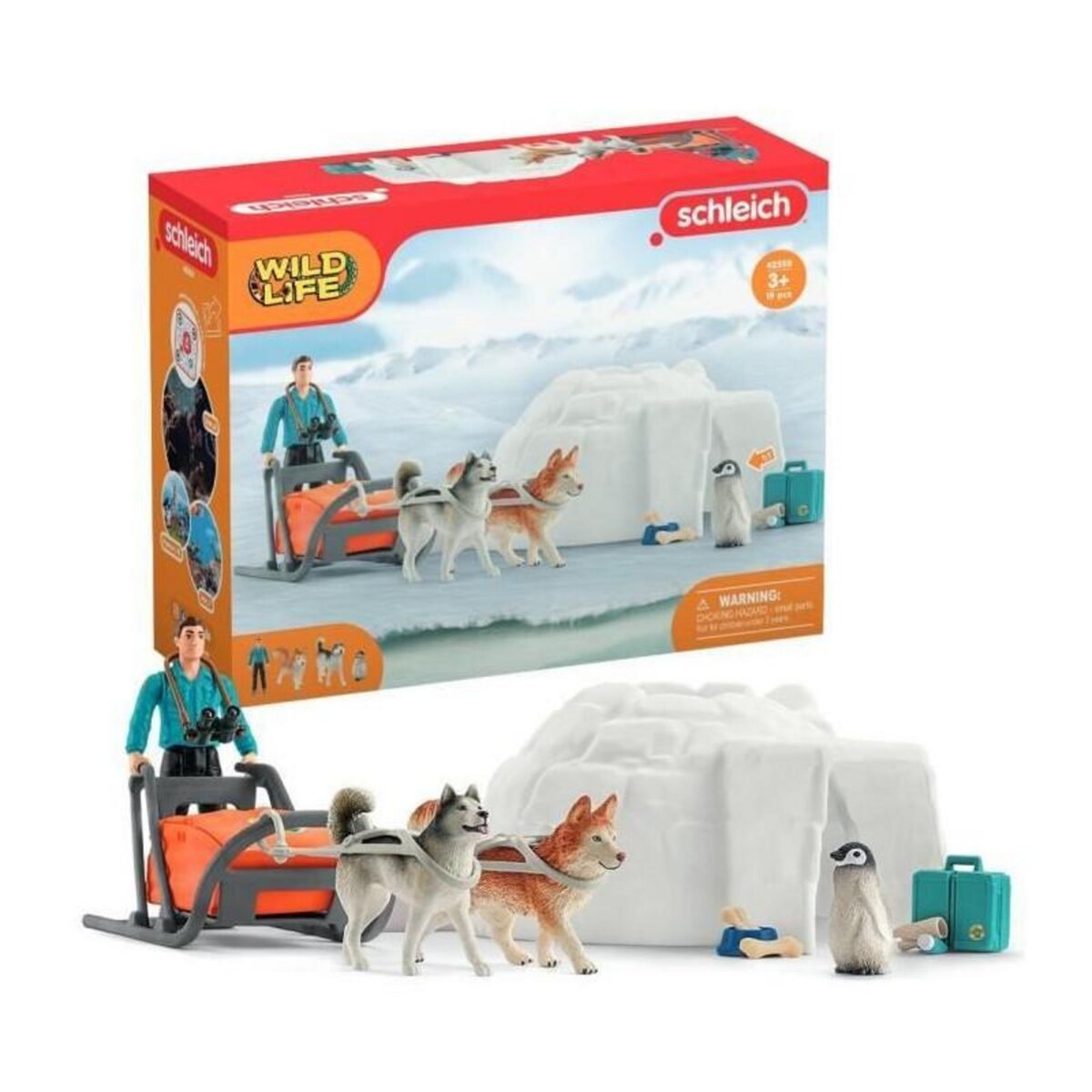 Schleich Coffret Expédition en Antarctique, figurines animaux sauvages, Schleich 42558 Wild Life, Pour enfant des 3 ans