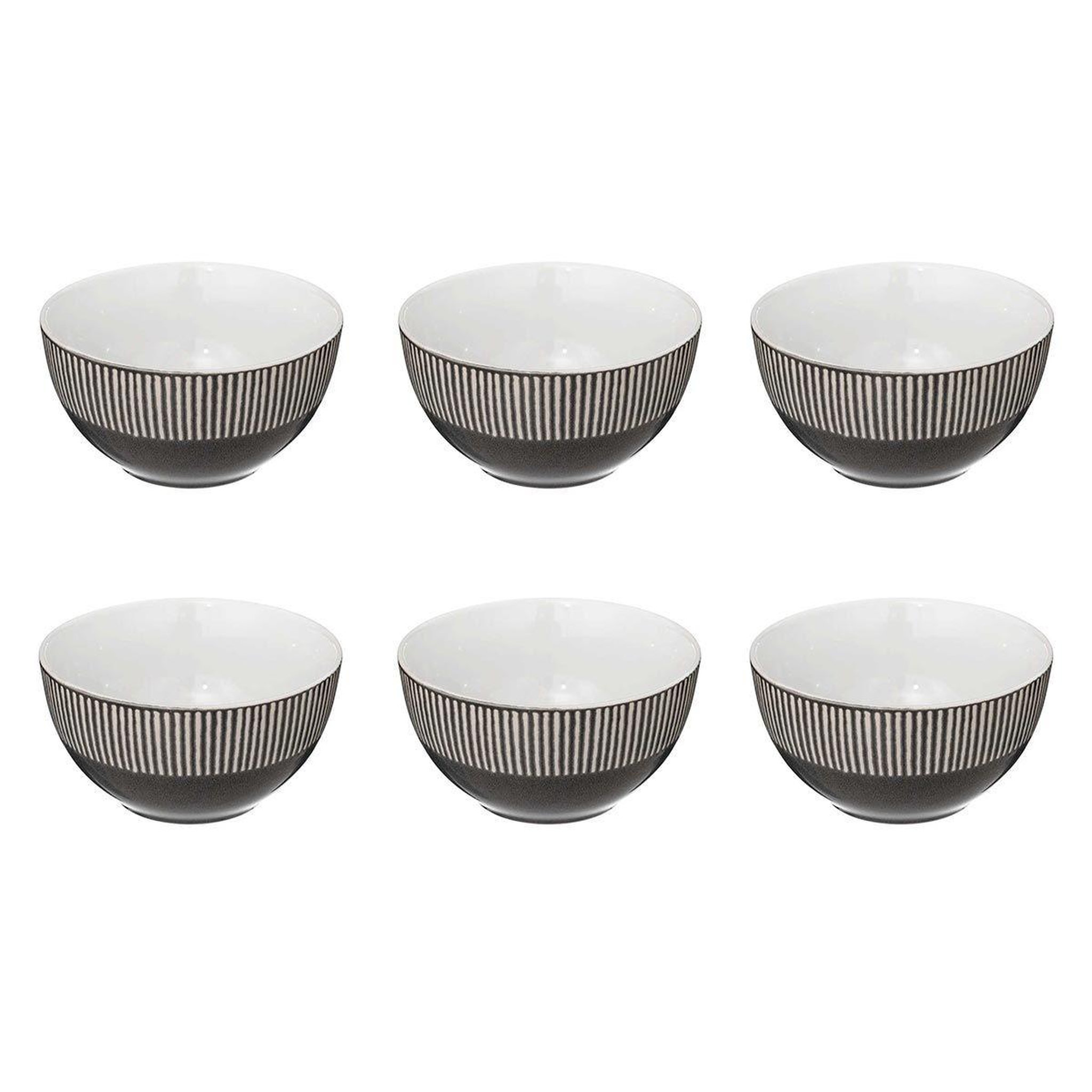 SECRET DE GOURMET Lot de 6 bols en céramique  maya  70cl gris