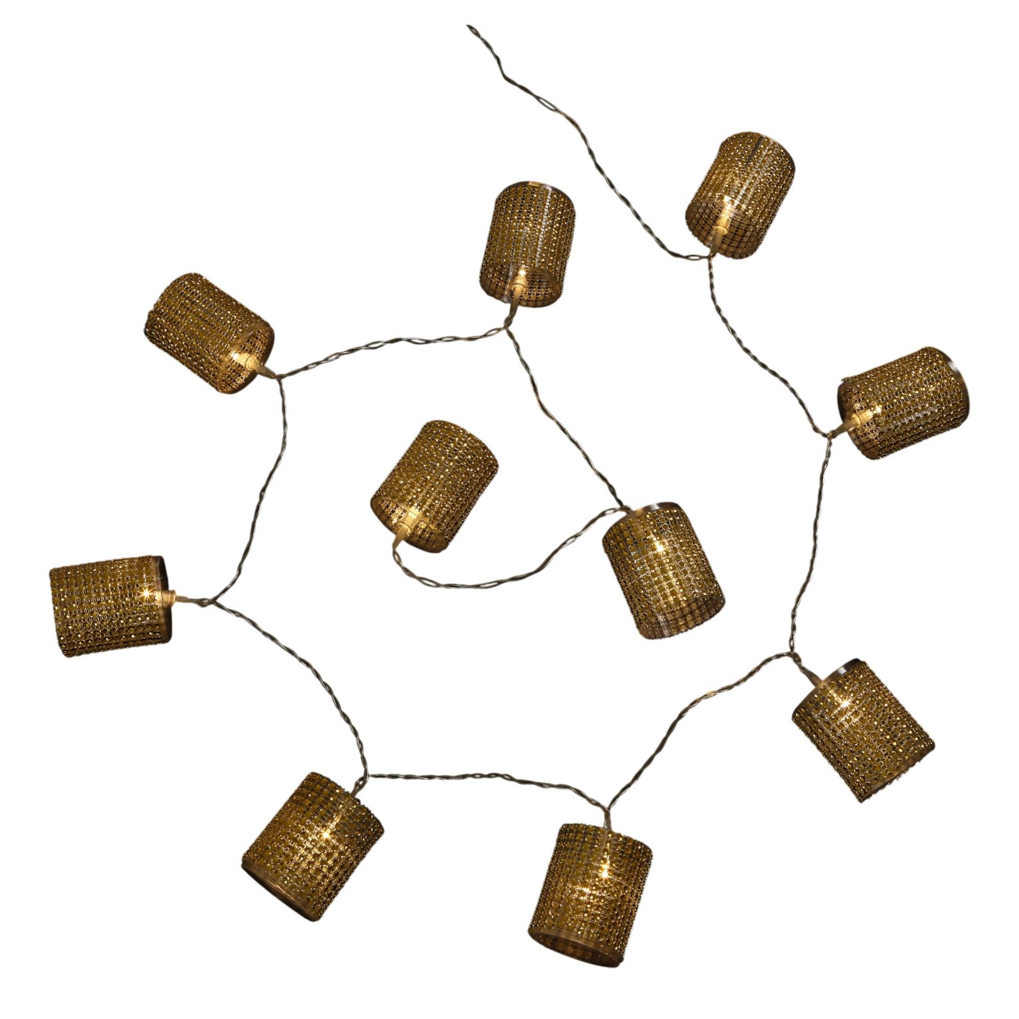 Eden Guirlande lumineuse intérieure tube strass or 10 led