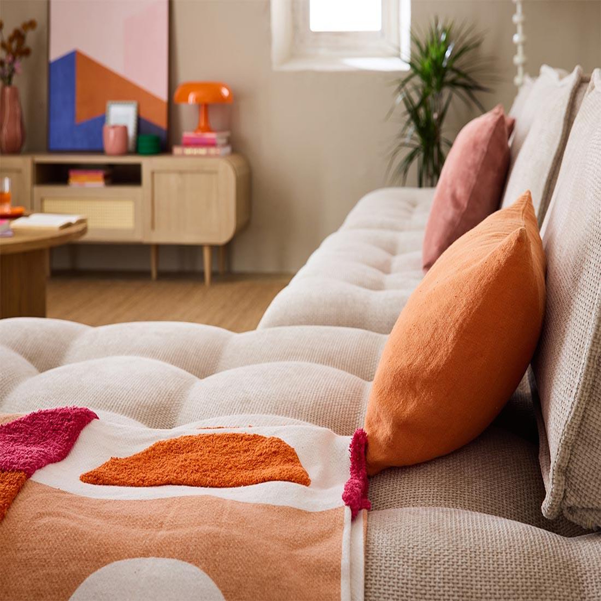Voir la diapositive 5 : LISA DESIGN Marisol - canapé d'angle modulable 4 places - velours texturé