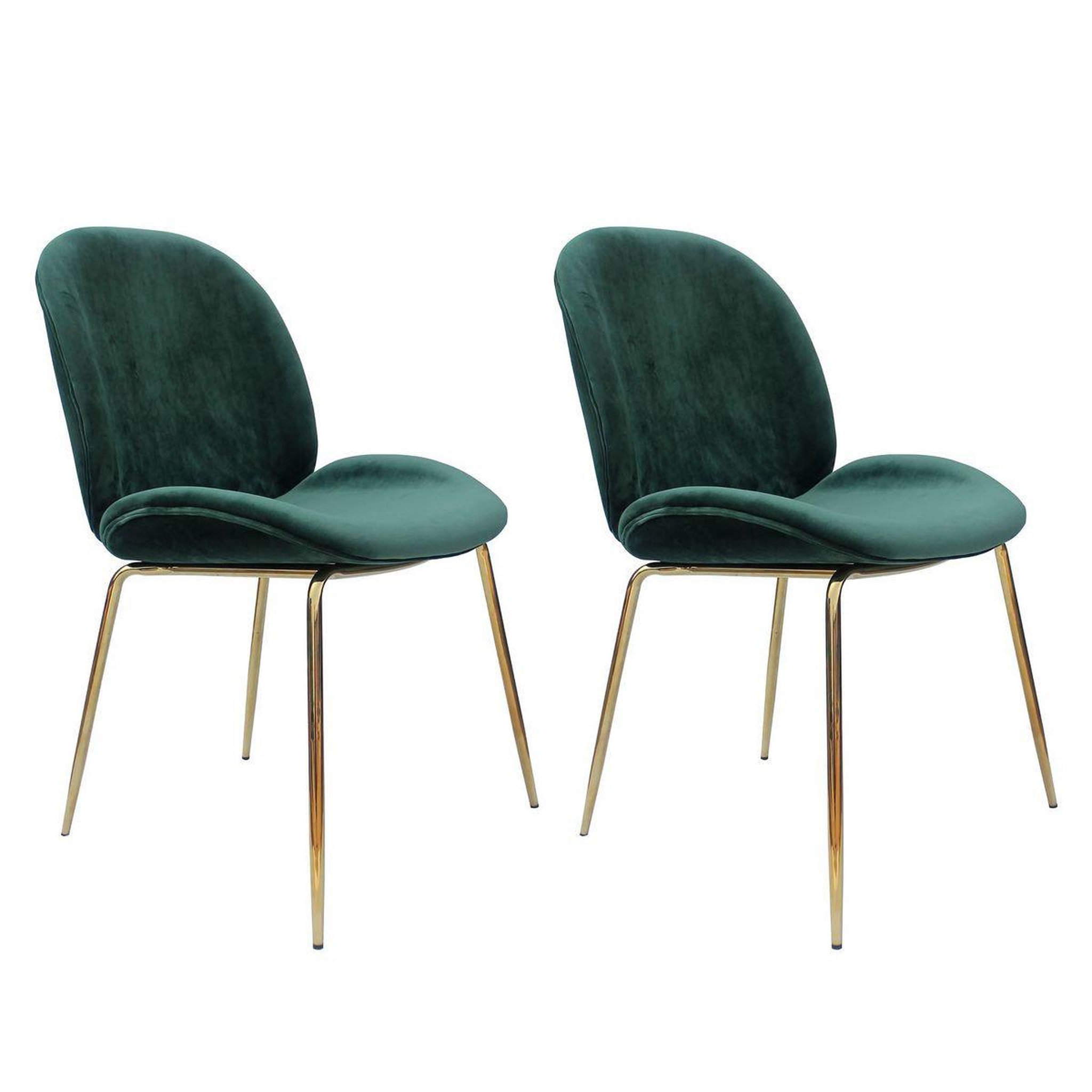Paris Prix Lot de 2 chaises design  charlize  90cm vert & or