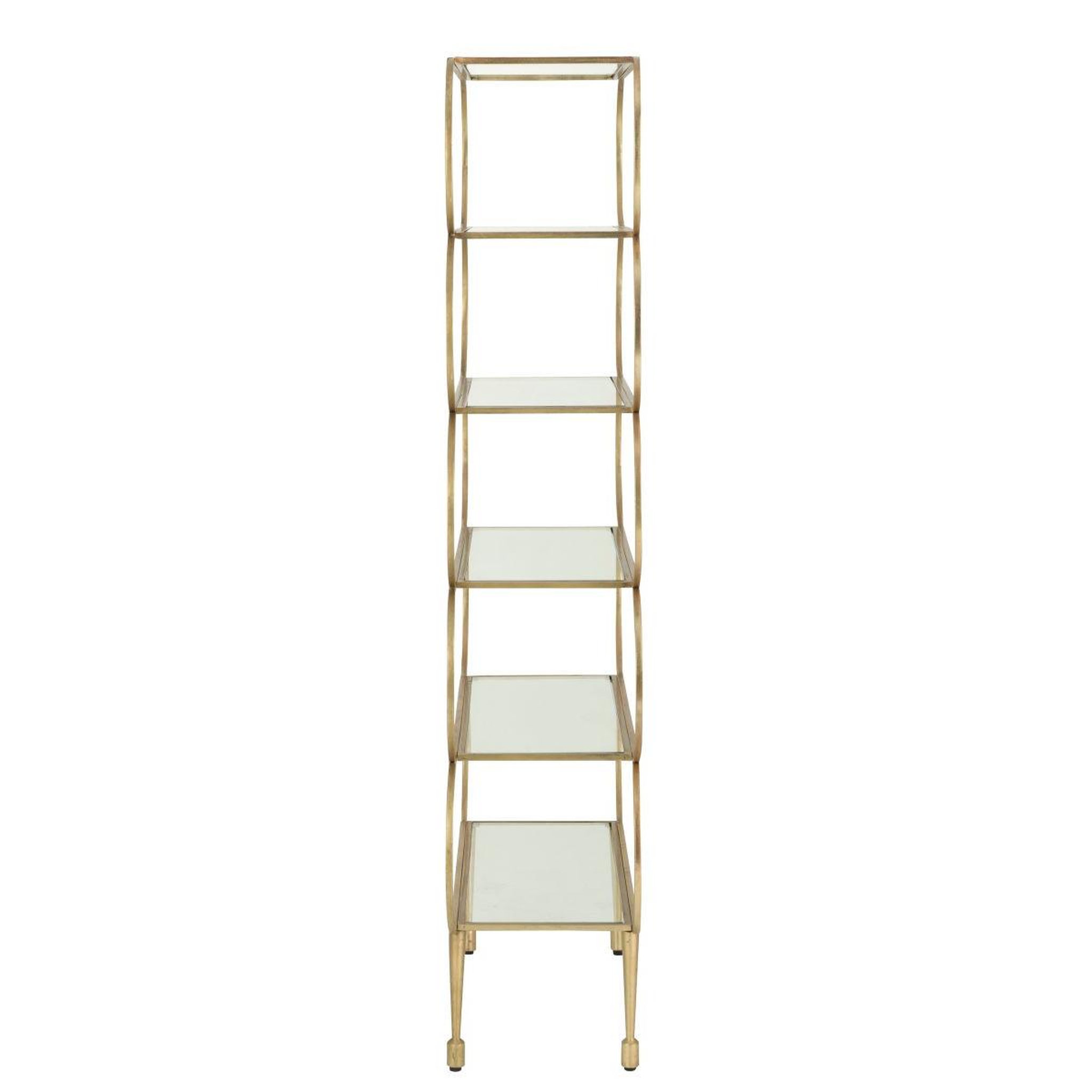Voir la diapositive 3 : J-LINE Étagère design en verre  qasr  177cm doré
