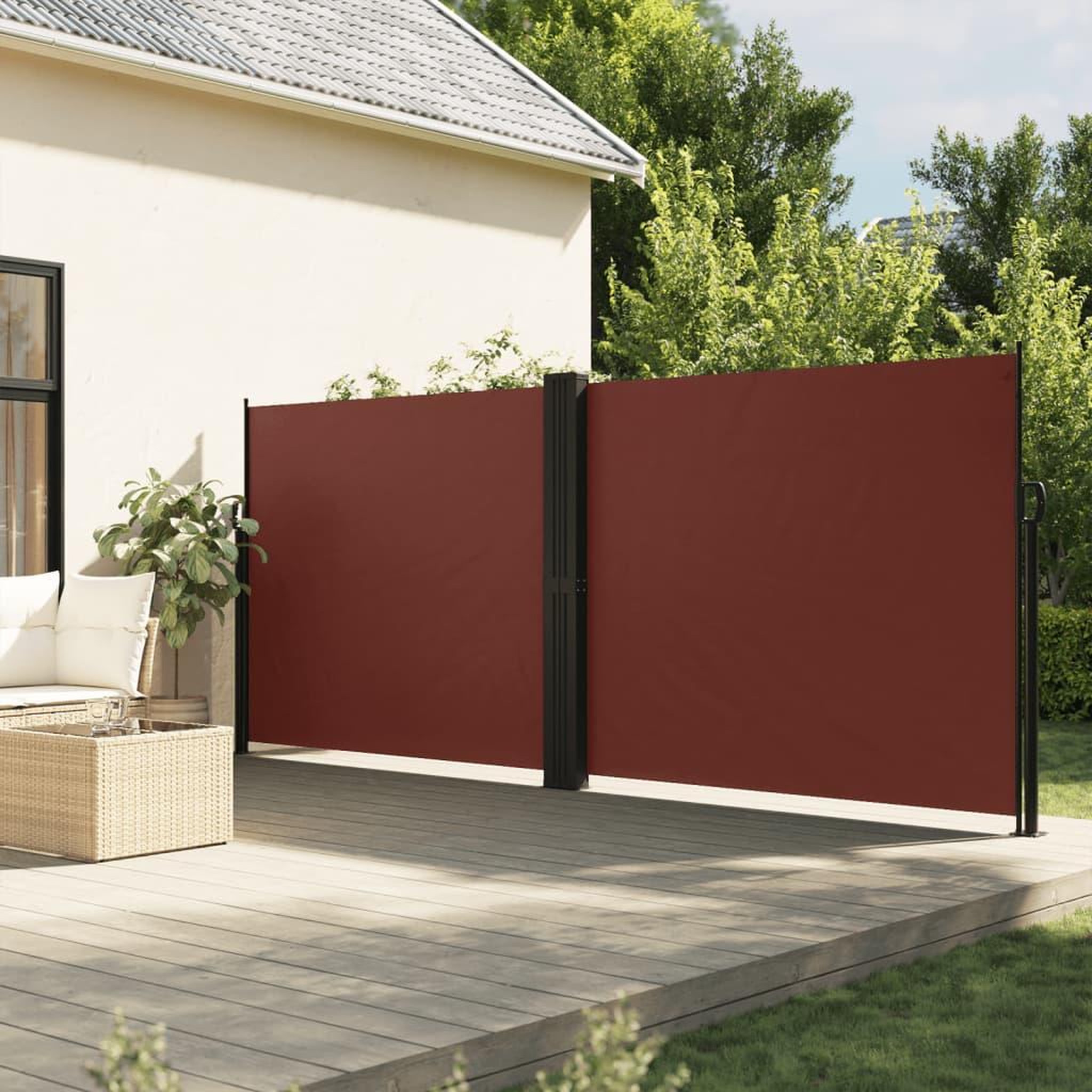VIDAXL Auvent lateral retractable Marron 180x1200 cm