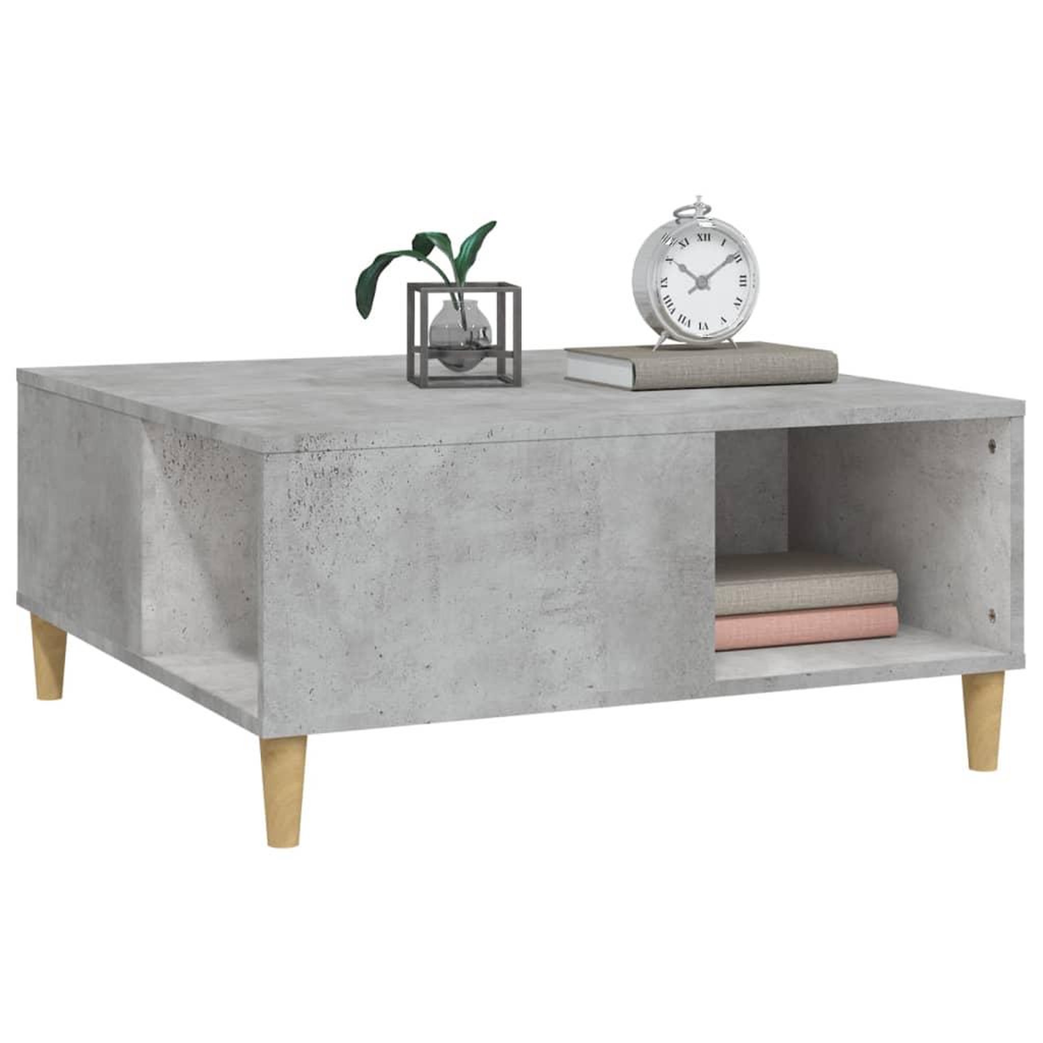 Voir la diapositive 4 : VIDAXL Table basse gris beton 80x80x36,5 cm bois d'ingenierie