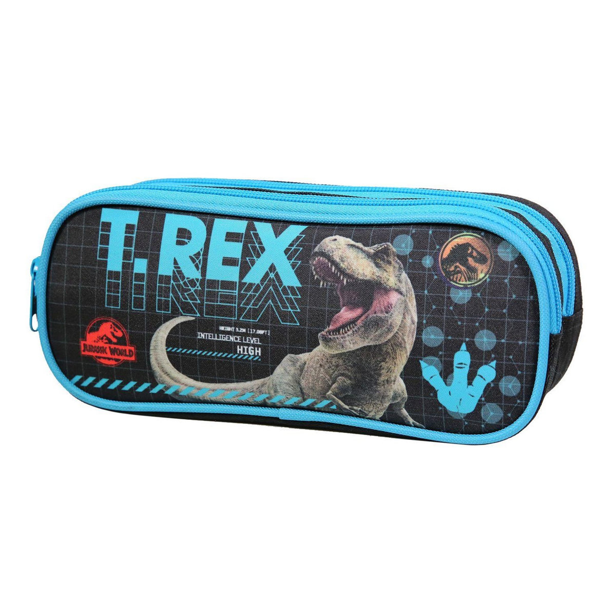 Bagtrotter BAGTROTTER Trousse scolaire 2 compartiments Jurassic World Noir T-Rex