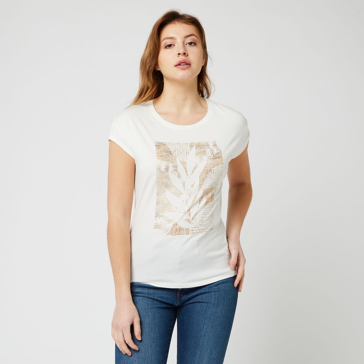 INEXTENSO T-shirt écru femme