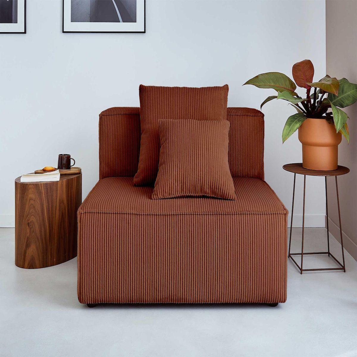 LISA DESIGN Colombine - module d'assise - en velours côtelé