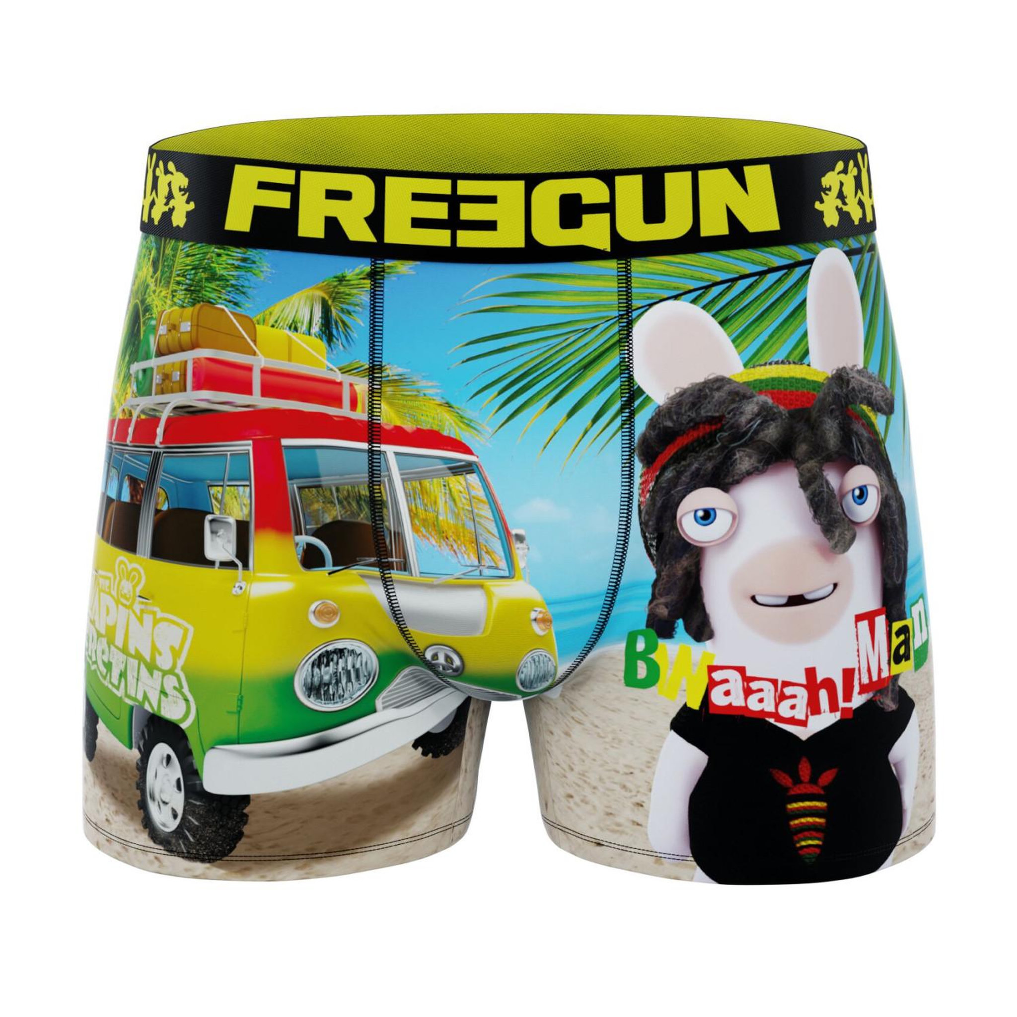 Voir la diapositive 3 : FREEGUN Lot de 4 boxers homme lapins crétins