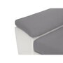 Canapé d'angle droit  convertible avec coffre et repose tête réglable en tissu gris + pu blanc RECITAL