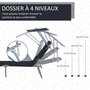 Voir la diapositive 4 : OUTSUNNY Transat bain de soleil pliable grand confort dossier et pare-soleil réglable multi-positions noir