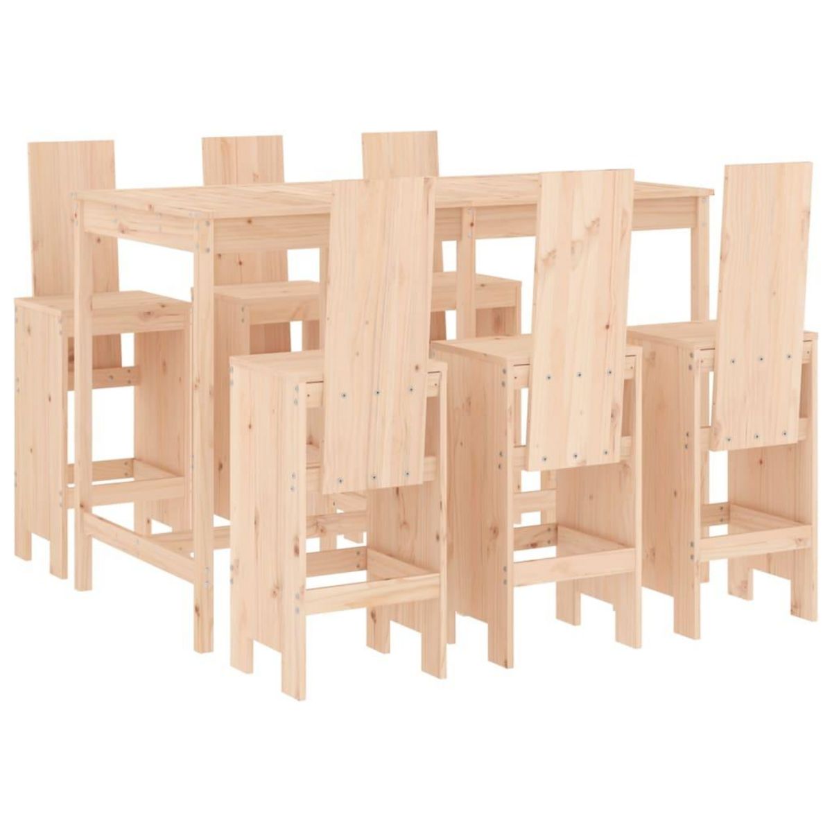 VIDAXL Ensemble de bar de jardin 7 pcs Bois de pin massif