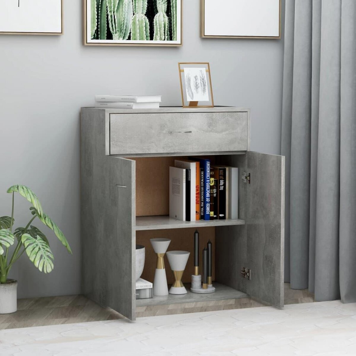 VIDAXL Buffet Gris beton 60x30x75 cm Bois d'ingenierie