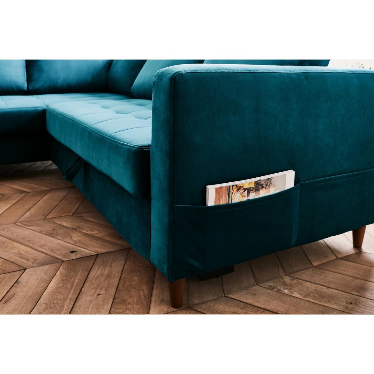 LISA DESIGN Anna - canapé d'angle gauche - 5 places - convertible - en velours