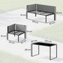 Voir la diapositive 3 : OUTSUNNY Salon de jardin d'angle design 7 places avec table à manger 2 repose-pieds