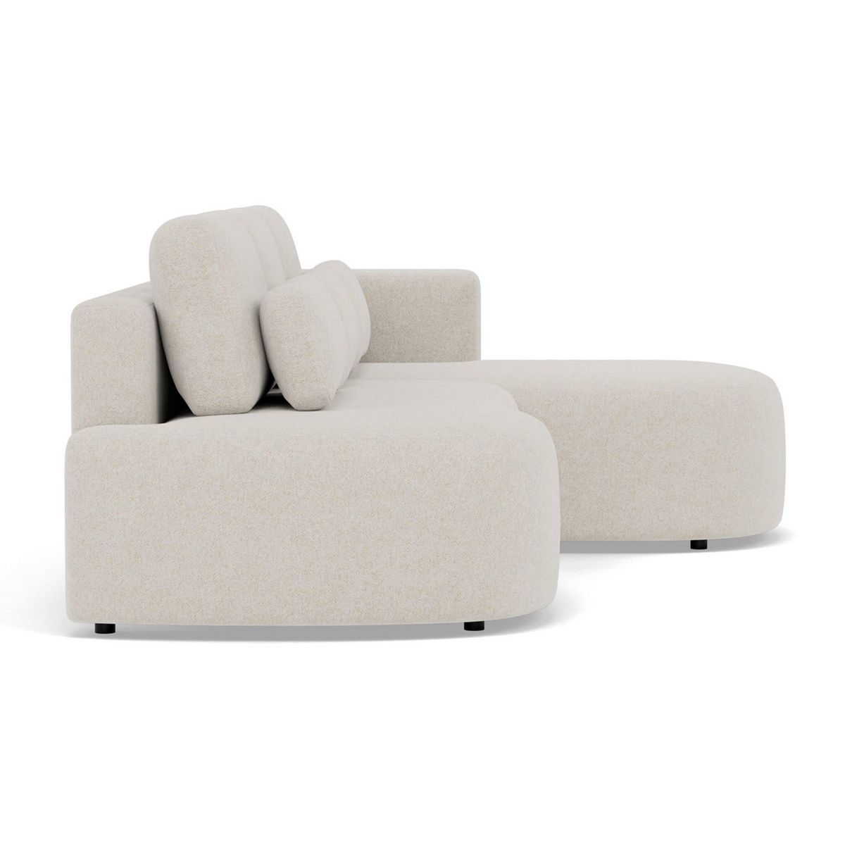 LISA DESIGN Mahina - canapé d'angle droit 4 places convertible avec coffre en tissu texturé