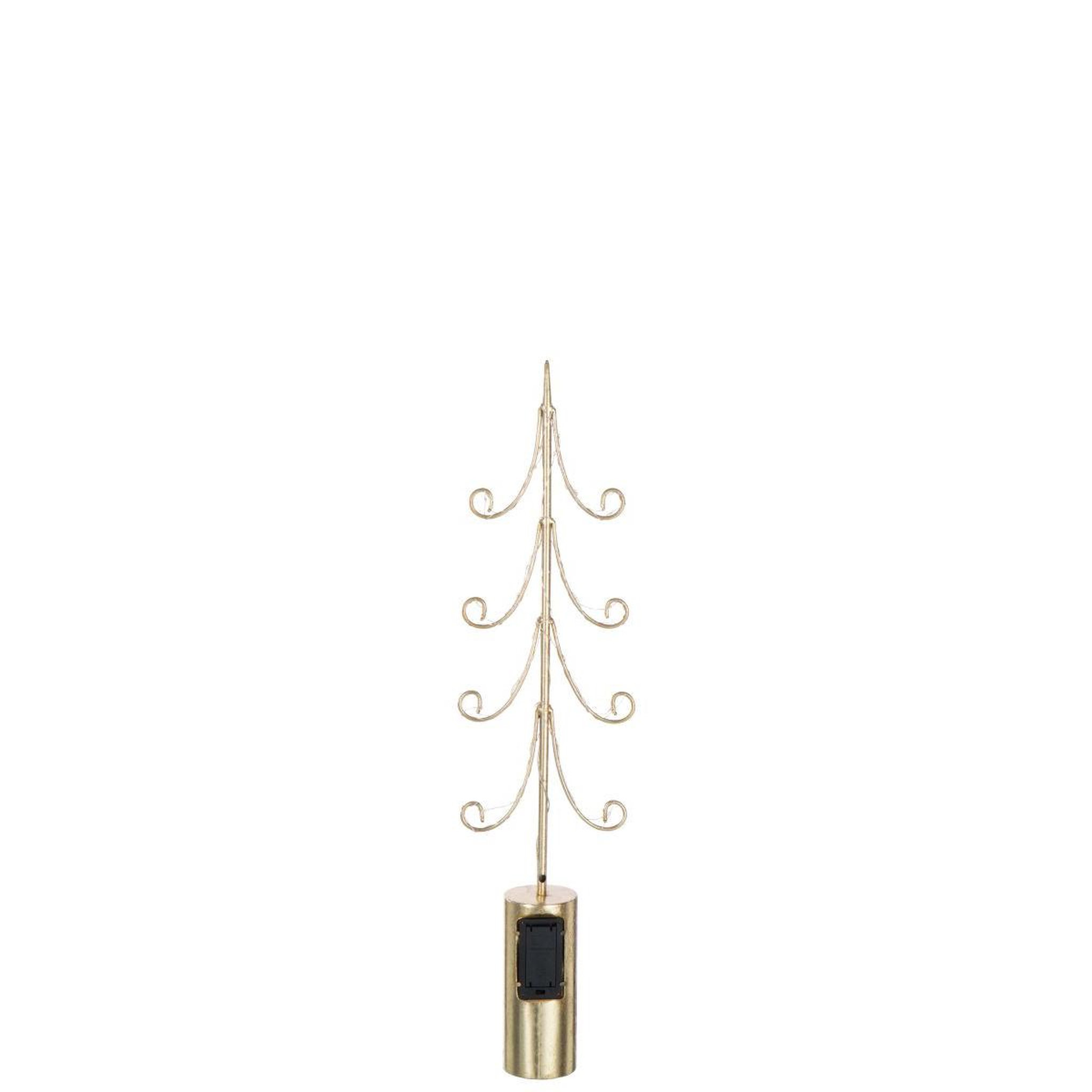 Voir la diapositive 3 : J-LINE Sapin à led en métal  cylindre  59cm doré
