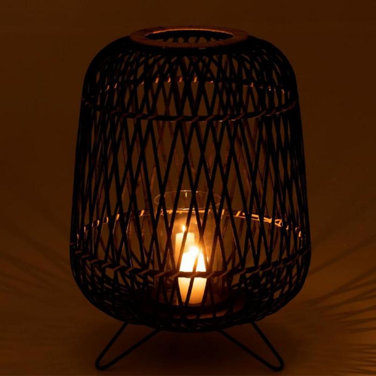 Paris Prix Lanterne Déco  Bambou sur Pied  57cm Noir