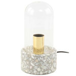 Paris Prix Lampe à Poser avec Dôme  Curacao  24cm Gris & Blanc