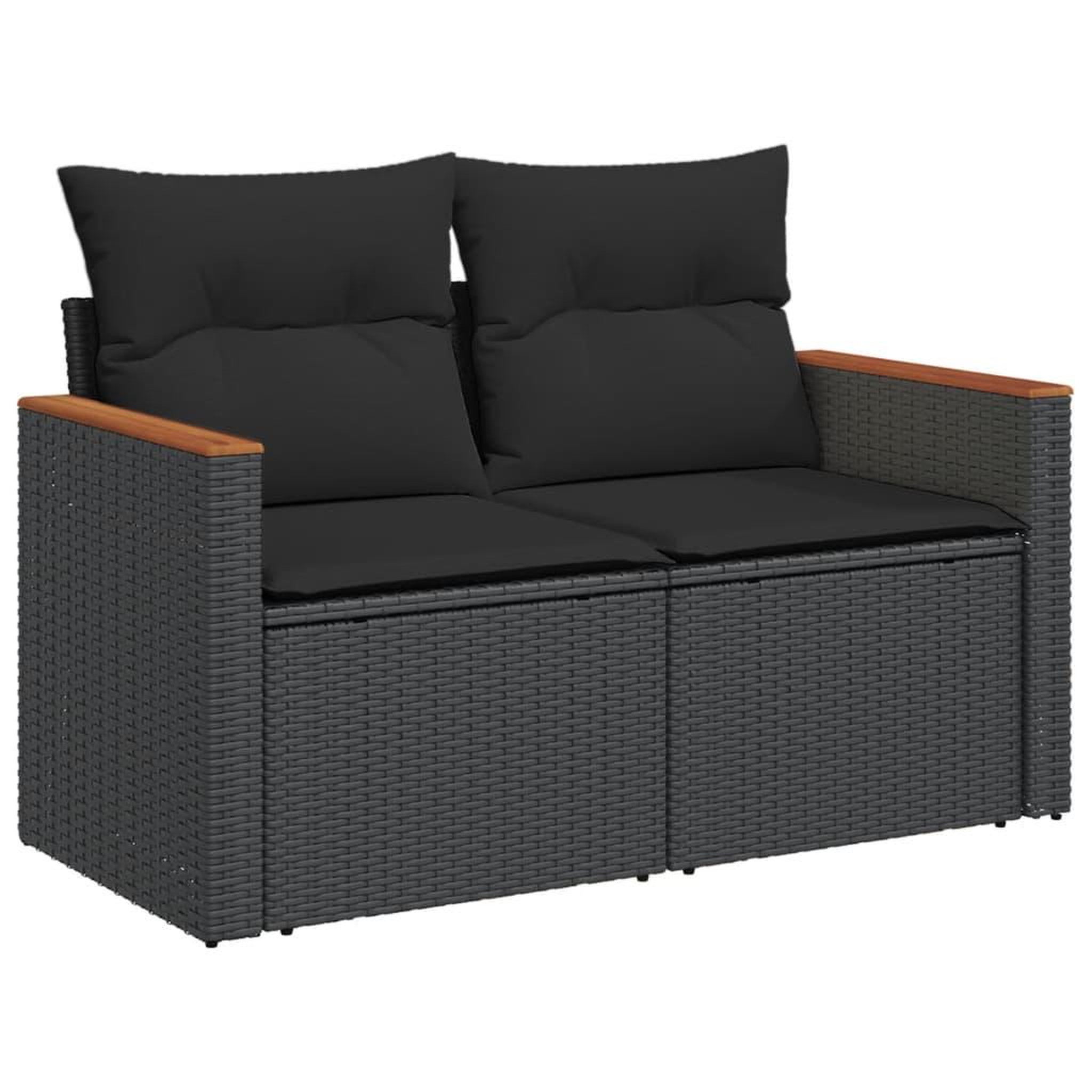 Voir la diapositive 3 : VIDAXL Salon de jardin 8 pcs avec coussins noir resine tressee