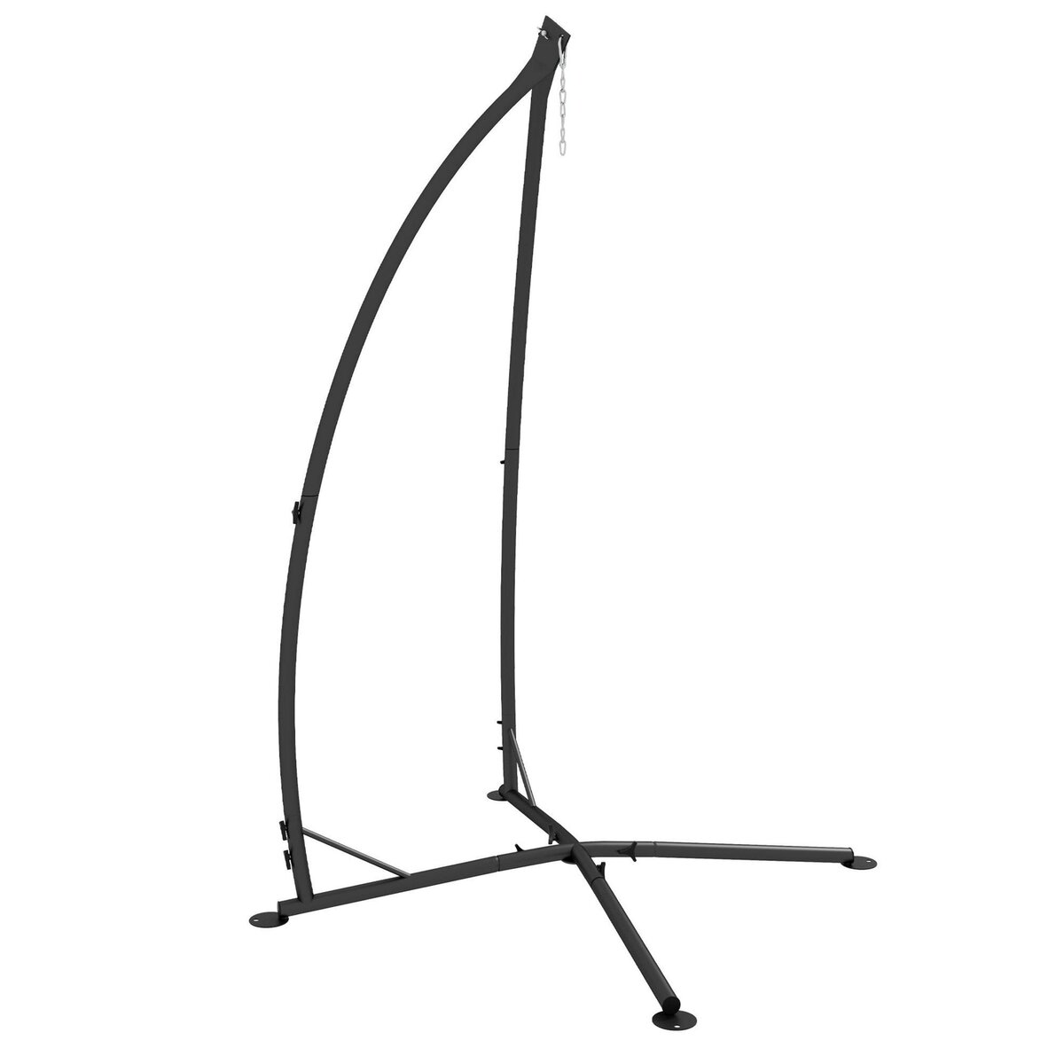 OUTSUNNY Support fauteuil suspendu - pied fauteuil suspendu - H. 215 cm - charge max. reco. 130 Kg - métal noir