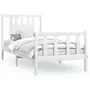 VIDAXL Cadre de lit avec tete de lit blanc bois de pin massif 90x200cm