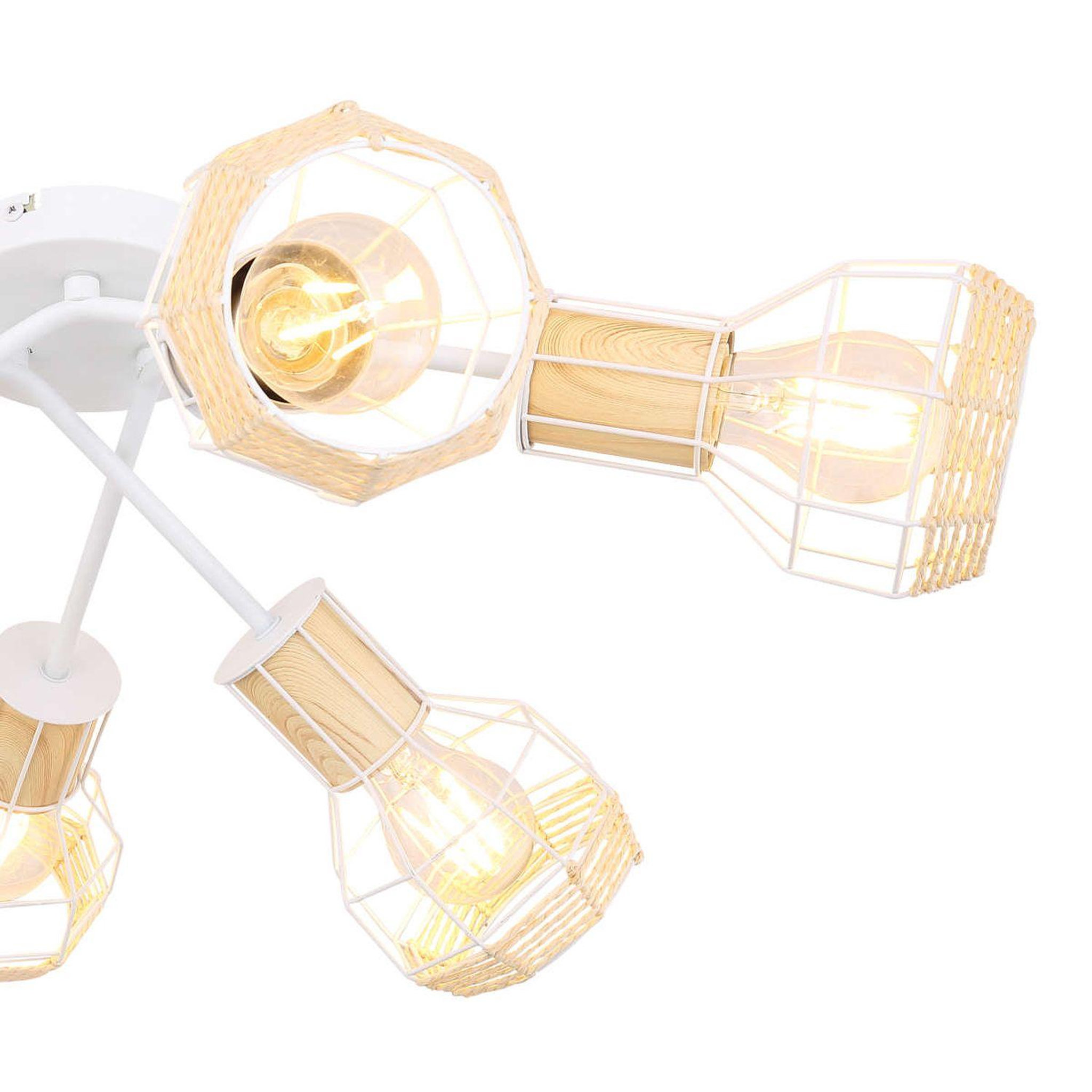 Voir la diapositive 3 : GLOBO Plafonnier design scandinave bana - 6 ampoules - blanc