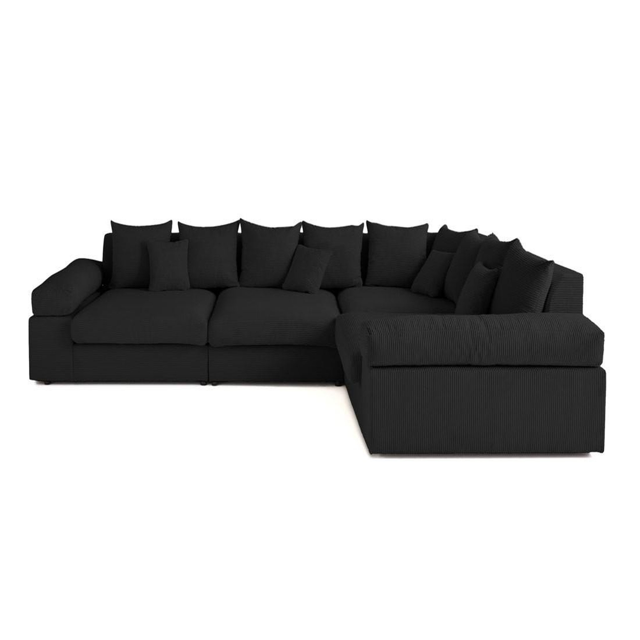 Voir la diapositive 1 : LISA DESIGN Aspen - canapé d'angle réversible 5 places - assise profonde - en velours côtelé