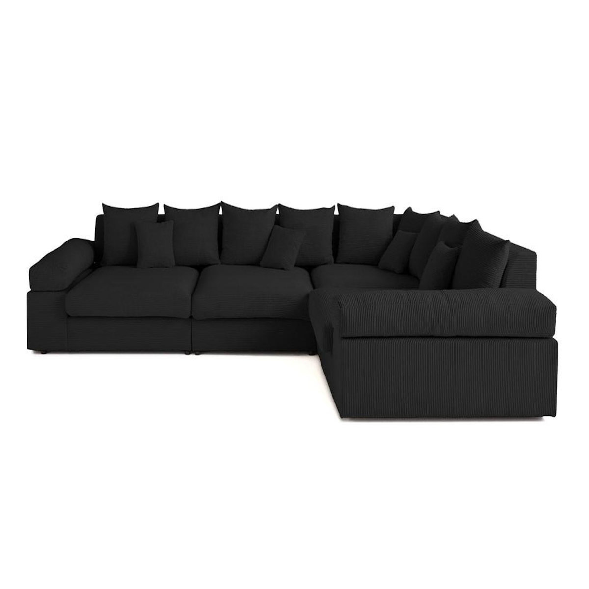 LISA DESIGN Aspen - canapé d'angle réversible 5 places - assise profonde - en velours côtelé