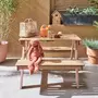 SWEEEK Table de pique-nique en bois d'acacia pour enfant, 2 places, couleur teck clair