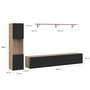 Voir la diapositive 4 : ID MARKET Ensemble meuble TV 180 cm avec colonne et étagère ELIO bois et noir