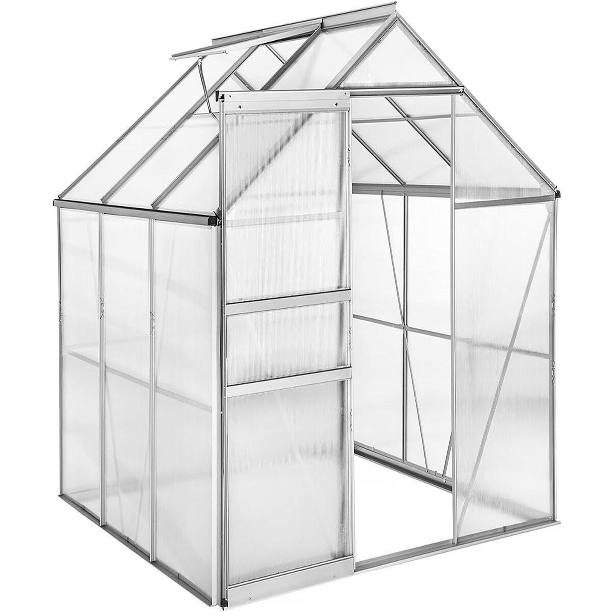 Habitat et Jardin Serre jardin polycarbonate 190 x 190 x 195 cm  basilic  - 3,61 m² - gris