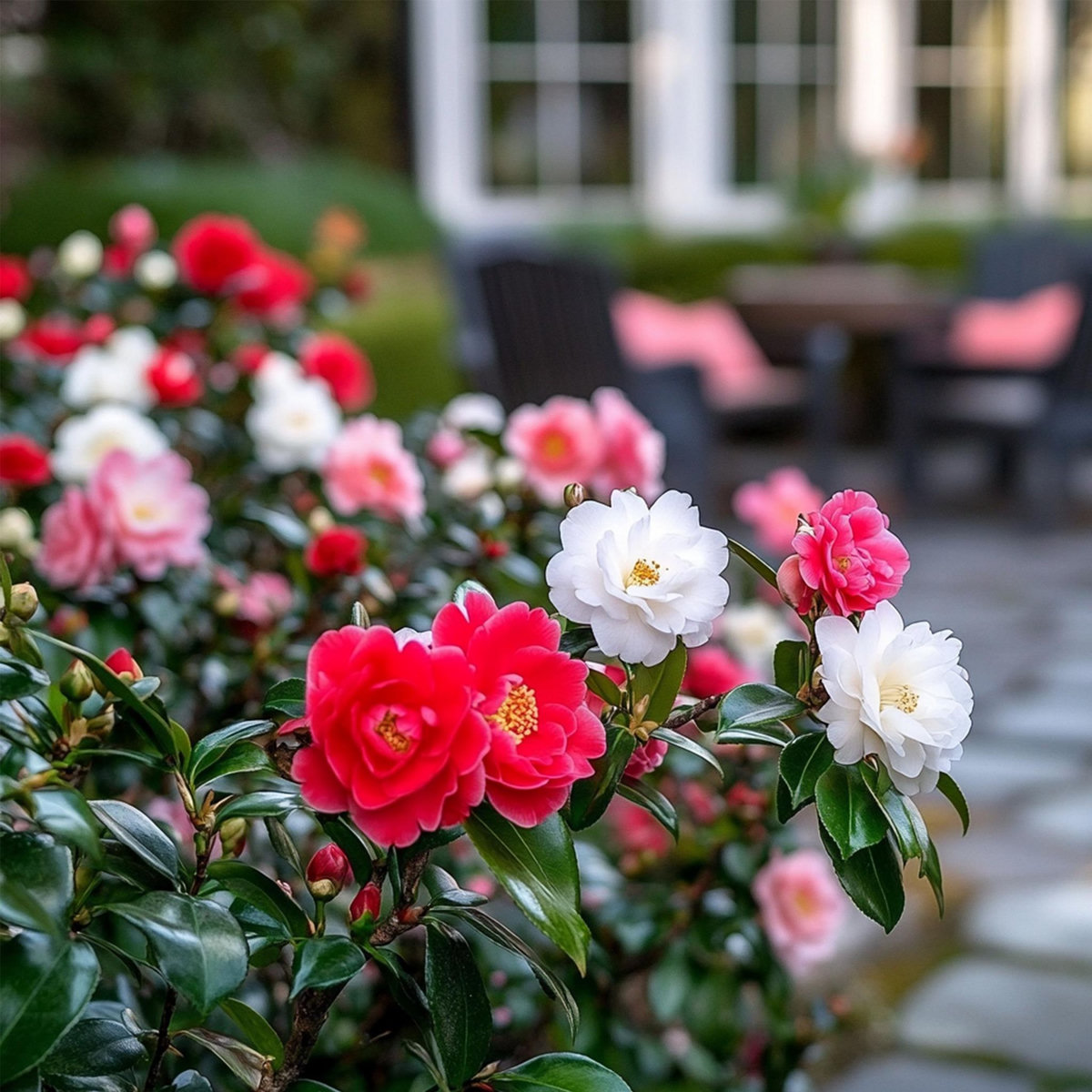 PLANT IN A BOX Camélia - Set de 6 - Camellia japonica - Hauteur 25-40cm - ⌀9cm