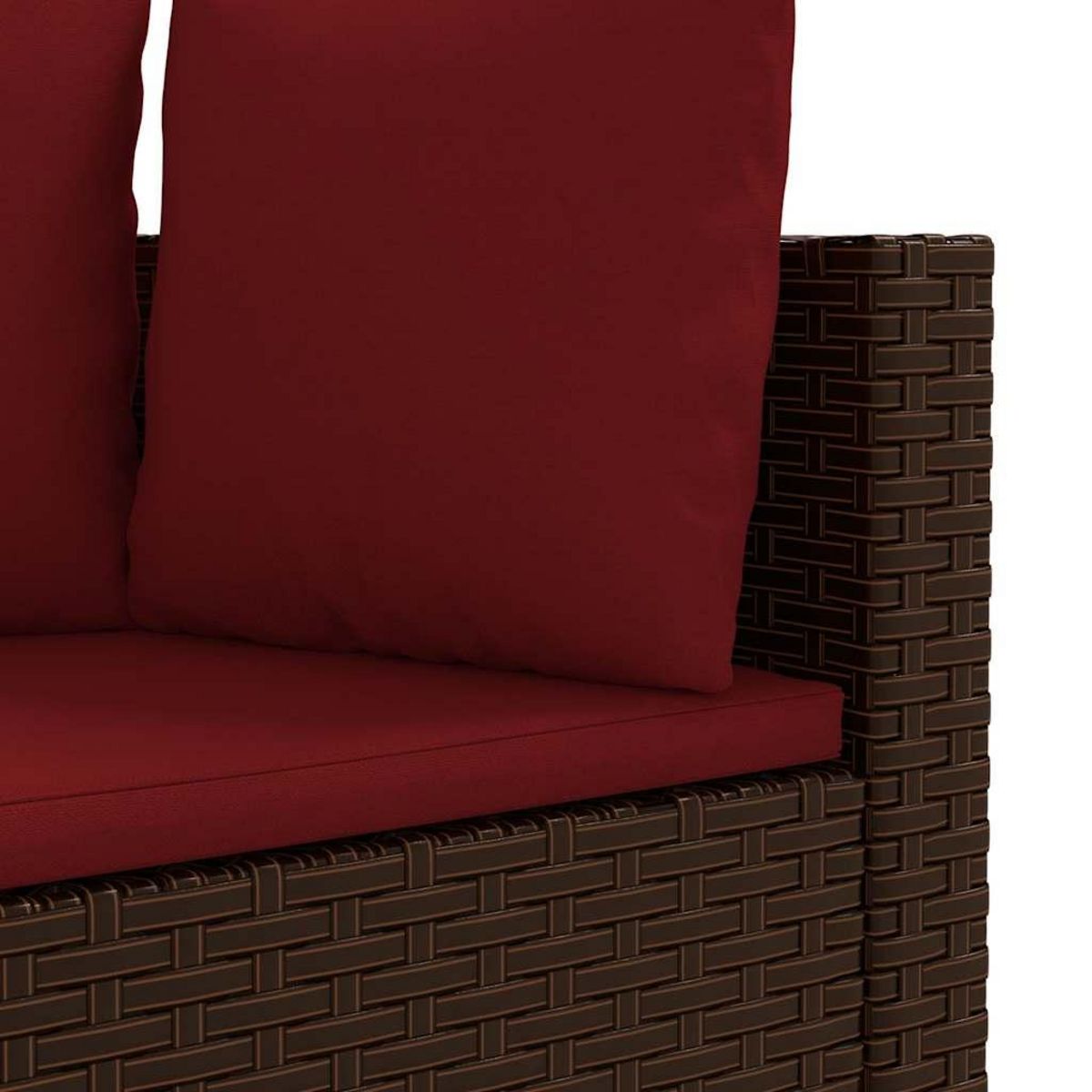 VIDAXL Salon de jardin avec coussins 3 pcs marron resine tressee