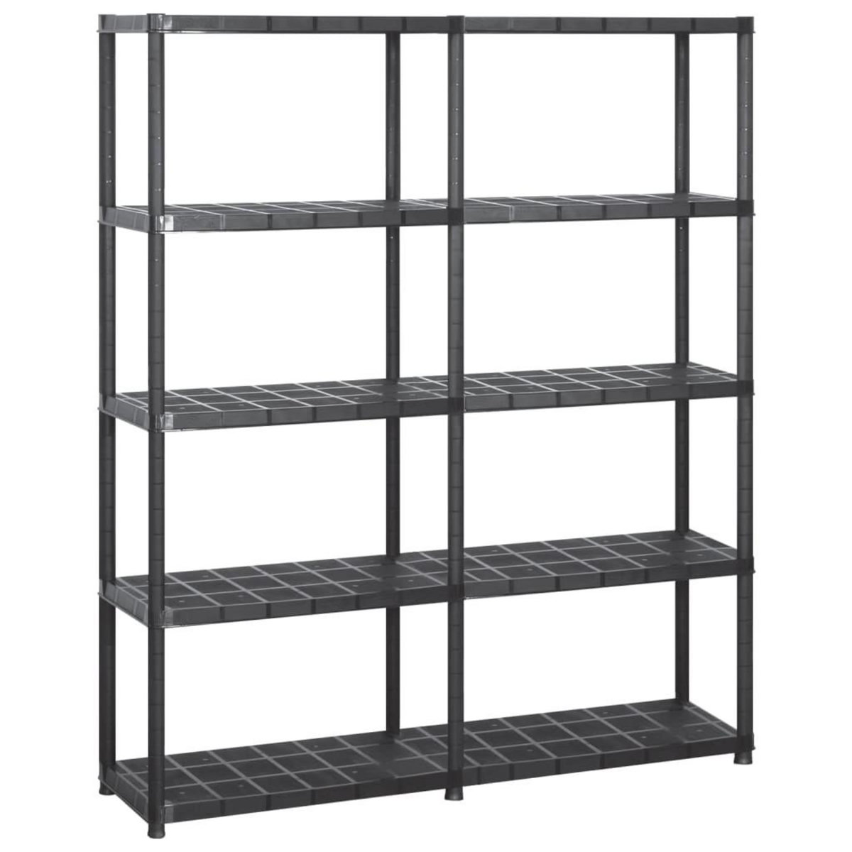 VIDAXL Etagere de rangement a 5 niveaux Noir 142x38x170 cm Plastique