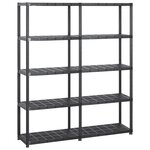 VIDAXL Etagere de rangement a 5 niveaux Noir 142x38x170 cm Plastique
