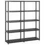 Voir la diapositive 1 : VIDAXL Etagere de rangement a 5 niveaux Noir 142x38x170 cm Plastique