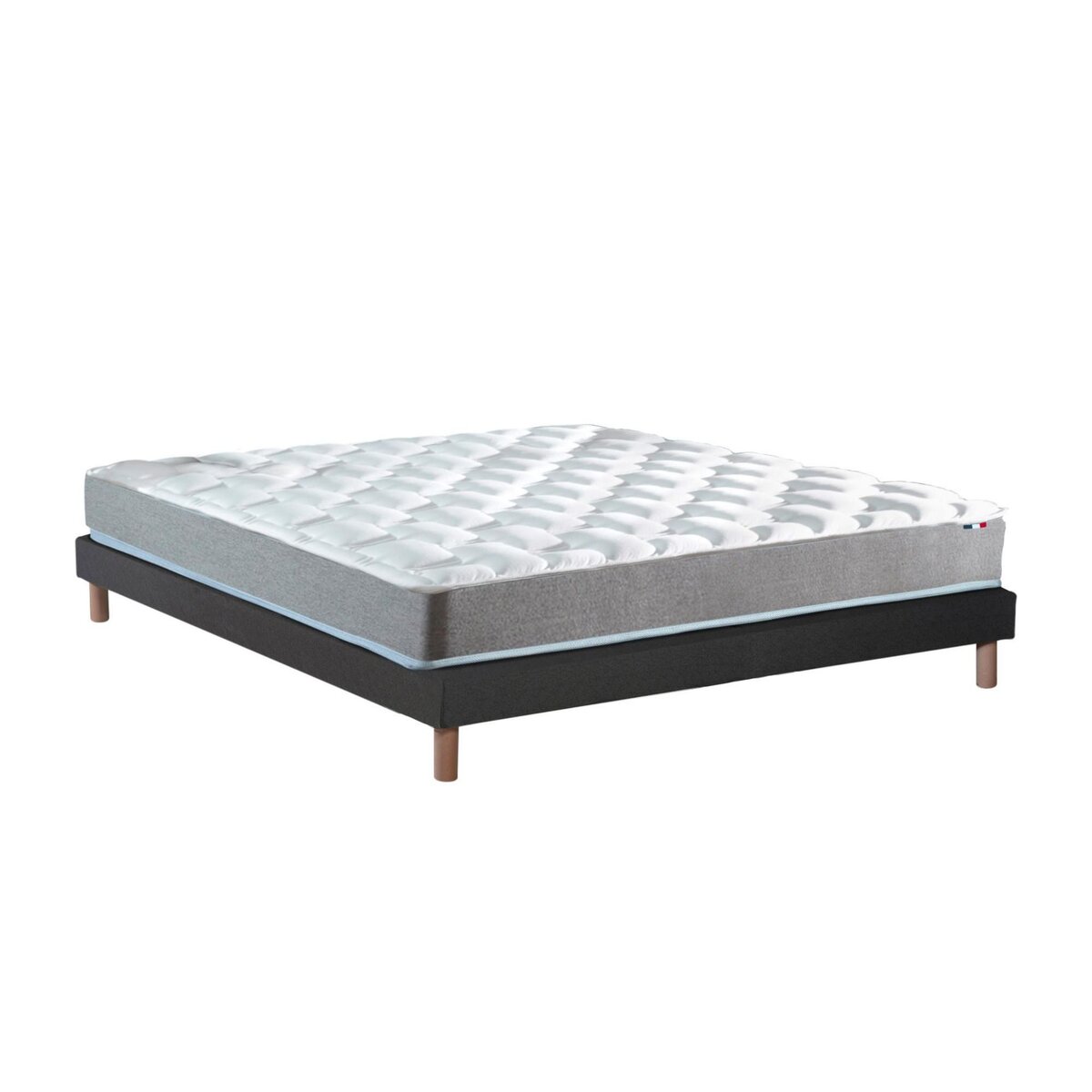 IDLITERIE Ensemble matelas mémoire de forme MAM AZUR avec sommier - confort français