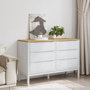 Voir la diapositive 3 : VIDAXL Commode FLORO blanc bois de pin massif