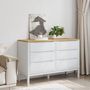Voir la diapositive 3 : VIDAXL Commode FLORO blanc bois de pin massif