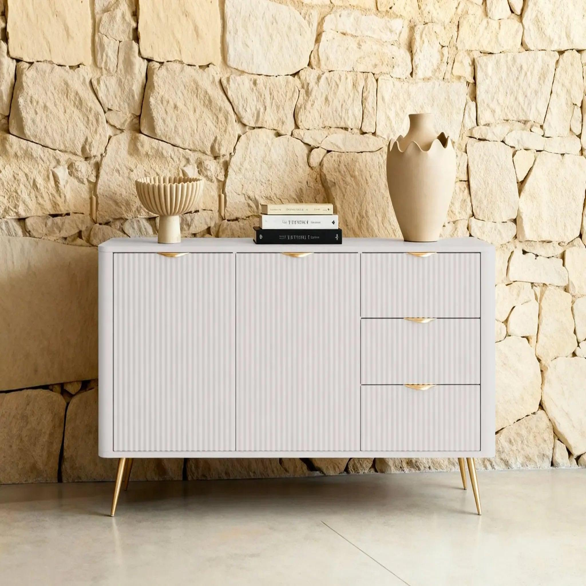 Voir la diapositive 6 : CASANOVA PARIS Joudy - buffet 2 portes 163cmeffet rainuré