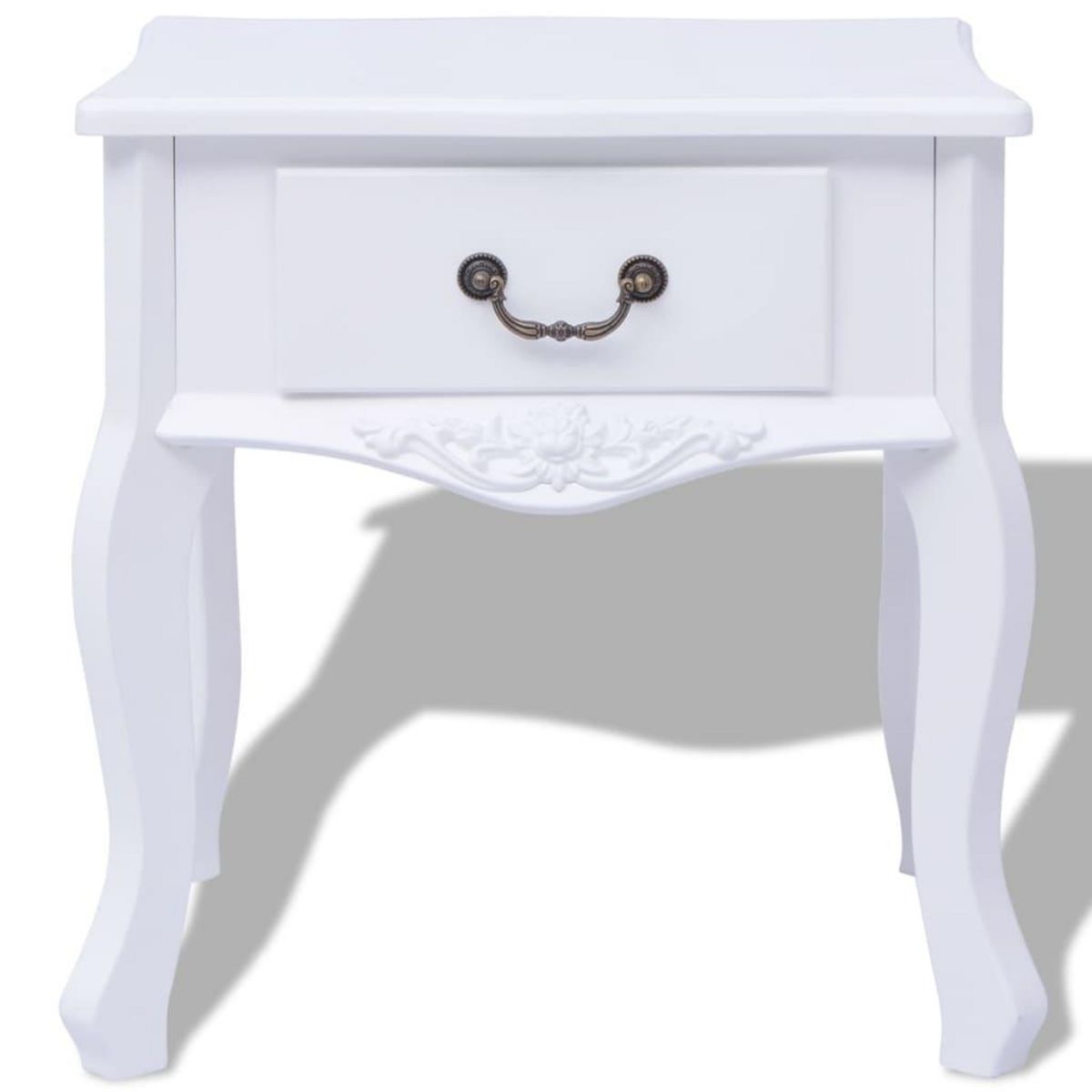 VIDAXL Table de chevet MDF Blanc
