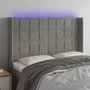 Voir la diapositive 1 : VIDAXL Tete de lit a LED Gris clair 147x16x118/128 cm Velours